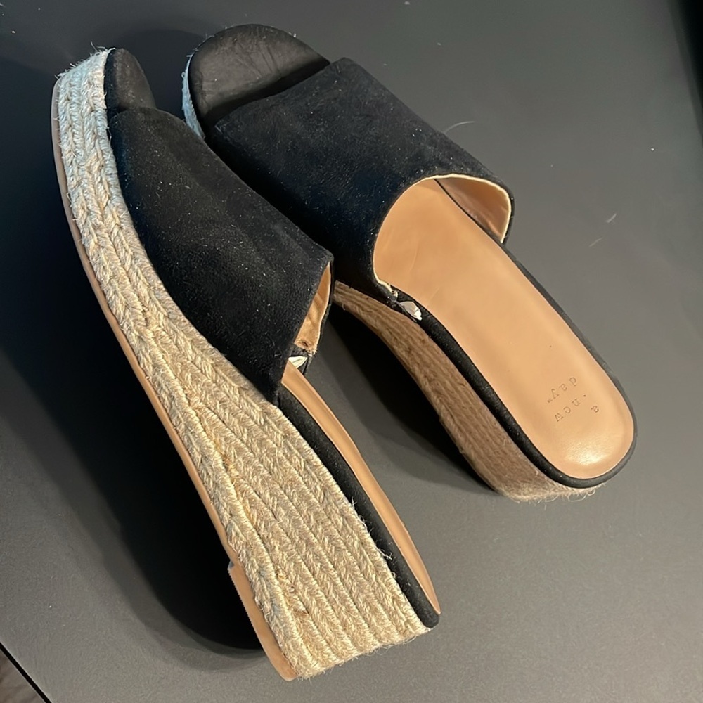 A New Day Women's Wedges Size 9 Black Espadrilles Summer Relaxed Vibe Vacation